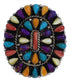 Authentic Sterling Silver Multicolor Ring Size 6-3/4 AX37792